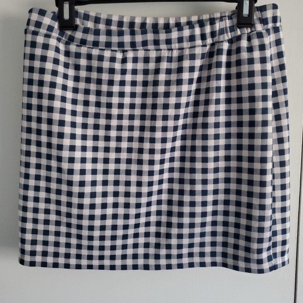 Joe Boxer Navy and White Gingham Mini Skirt